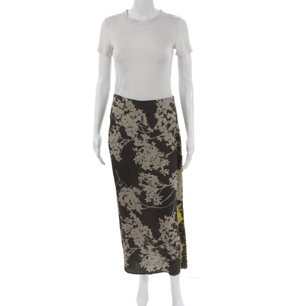 Theo Womens Maxi Skirt Floral Multicolor Viscose Zip Size S